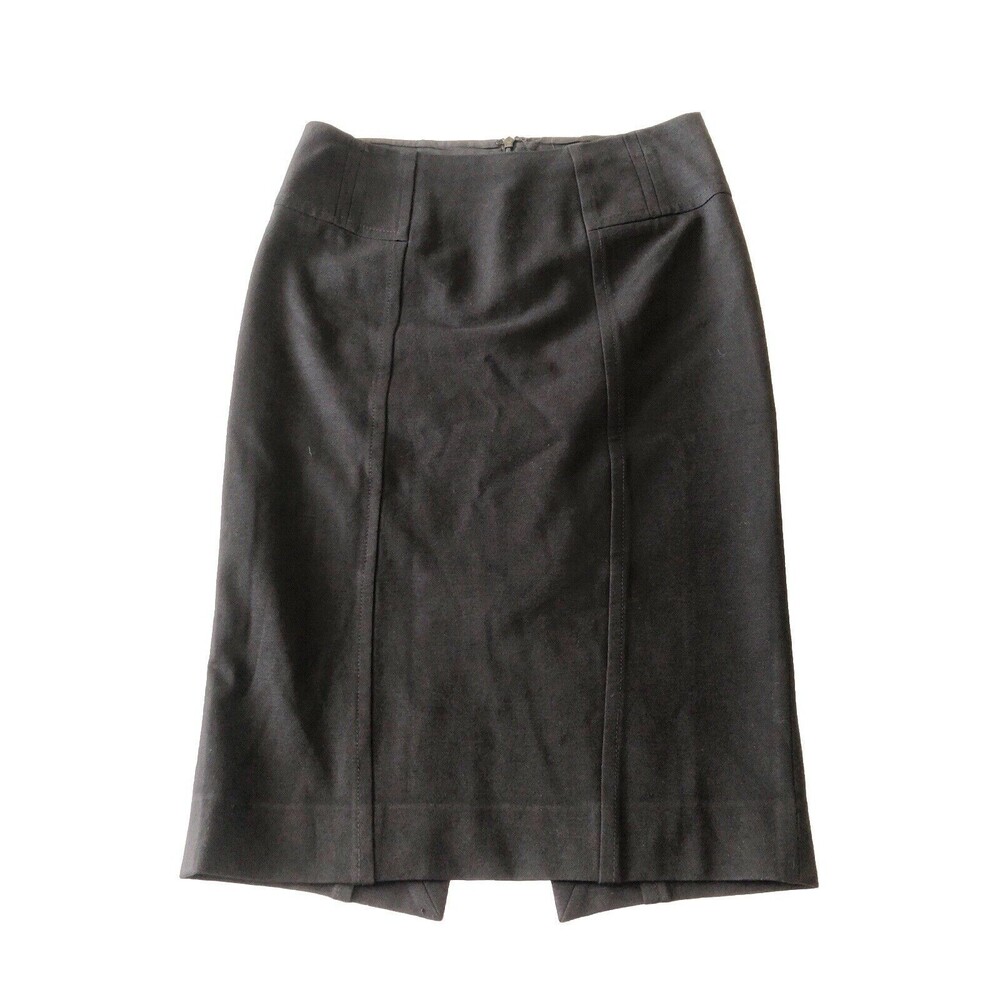 White House Black Market Stretch Pencil Skirt Black Knee Length Lined Size 2